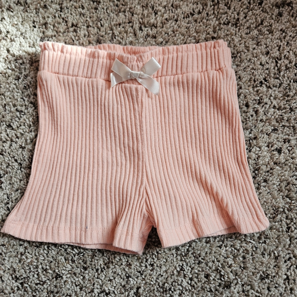 Nicole Miller Peach Ribbed Kids Shorts